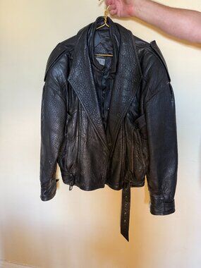 1980's Men's Michael Hoban North Beach Leather Bomber Jacket